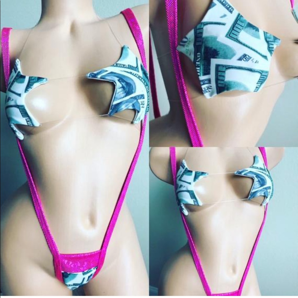 Slingshot tong bikini with clear straps!!!